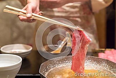 Matsusaka beef Shabu Stock Photo