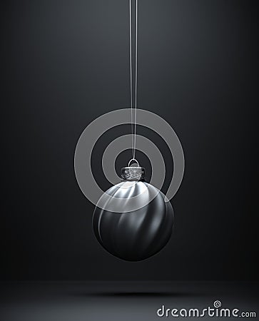 Matt Christmas ball hanging on string Stock Photo