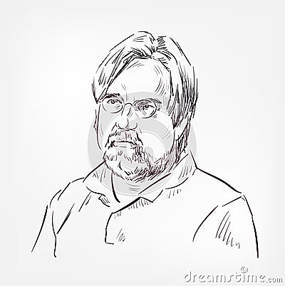 Matt Groening vector sketch portrait isolated Editorial Stock Photo