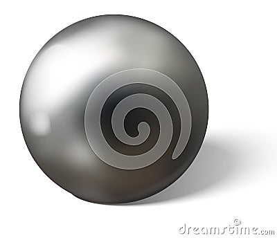 Matt steel ball on white surface realistic vector Vector Illustration