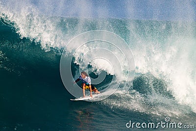 Matt Wilkinson Surfing in the Pipeline Masters Editorial Stock Photo