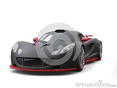 Matte black amazing sportscar Stock Photo