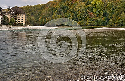 Matte quartier, historic district of Bern at the shores of river Aare. Stock Photo