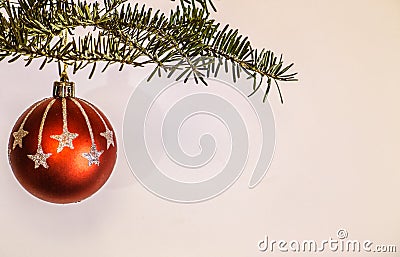 MATTE RED CHRISTMAS BALL Stock Photo