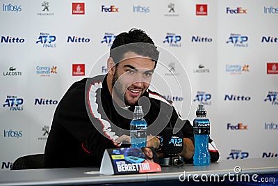 Tennis Internationals Nitto ATP Final Training e Match DOMINIC THIEM - MATTEO BERRETTINI Editorial Stock Photo