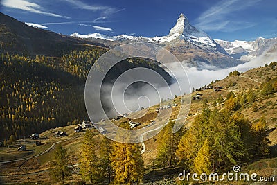 Matterhorn and Findeln Stock Photo