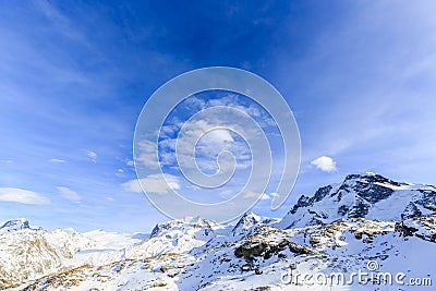 Matterhorn surroundings with Gornegrat in Zermatt. Stock Photo