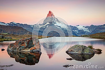 Matterhorn, Swiss Alps. Stock Photo