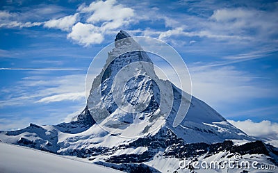 Matterhorn in winter Stock Photo