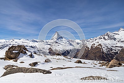 Matterhorn Winter Landscape Stock Photo