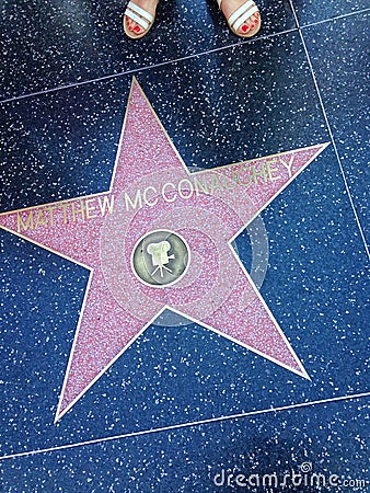 Matthew McConaughey Hollywood walk of fame star. Editorial Stock Photo