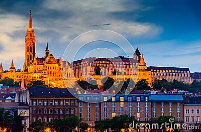 Matthias Church and Fishermans Bastion Stock Photo