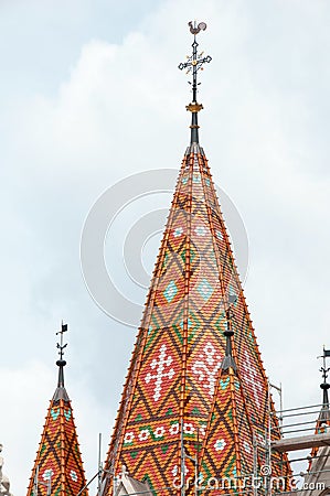 Matthias Church roof (Budapest, Hungary) Stock Photo