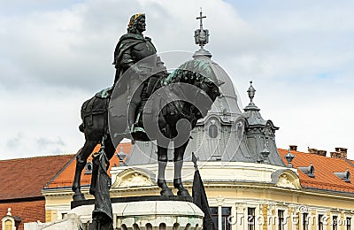 Matthias Corvinus Monument - Cluj-Napoca - Romania Editorial Stock Photo
