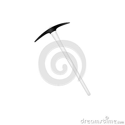 Mattock in black design with white handle Vector Illustration