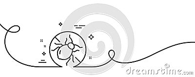 Mattress bed bugs line icon. Hypoallergenic sign. Continuous line with curl. Vector Stock Photo