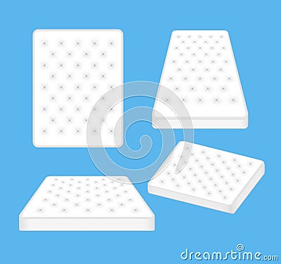 Mattress for comfortable sleep background. Modern soft foam mattress vector design concept illustration Vector Illustration