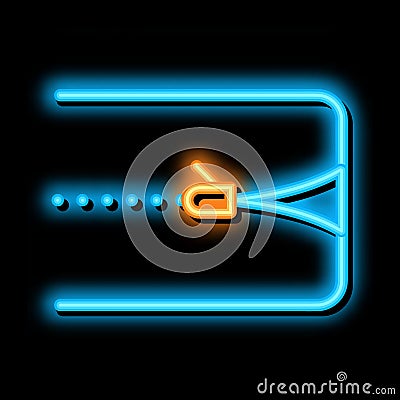 Mattress Cover Zipper neon glow icon illustration Vector Illustration