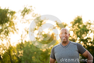 Portrait of a fit mature African American man Stock Photo