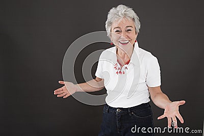 Mature attractive woman with lust for life Stock Photo