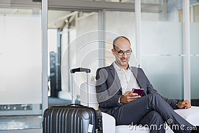 Mature businessman at airport Stock Photo