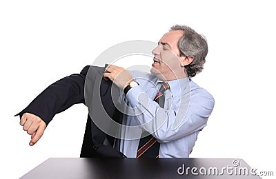 Mature businessman wearing a jacket Stock Photo