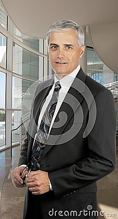 Mature Businessman At Work Stock Photo