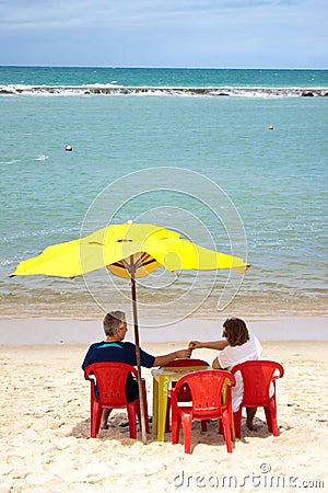Mature couple at the beach Editorial Stock Photo