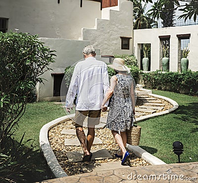 Mature couple vacationing at a resort Stock Photo