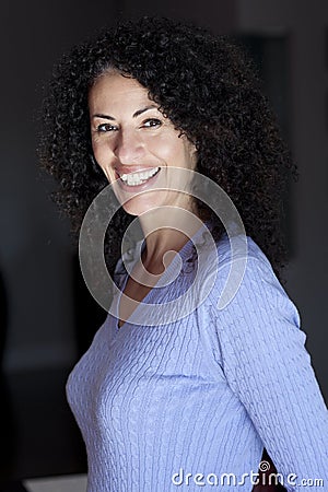 Mature Ethnic Woman Smiling Stock Photo