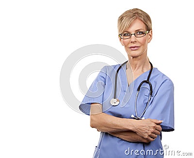 Mature female nurse Stock Photo