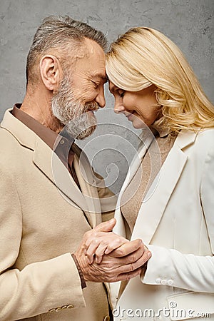 A mature loving couple in debonair Stock Photo