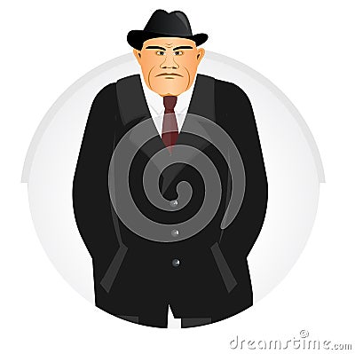 Mature mafia boss Vector Illustration