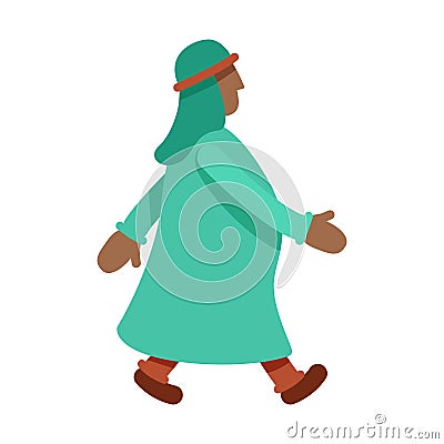 Mature man in ancient dress semi flat color vector character Vector Illustration