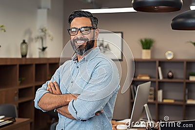 Mature mixed race business man Stock Photo