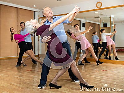 mature parthners dance waltz Stock Photo