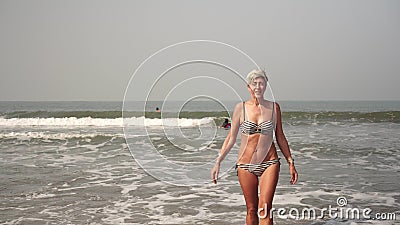 Mature Woman Senior Citizen Leads an Active Lifestyle and Swims in the Sea  Stock Footage - Video of people, grandmother: 186179158