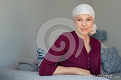 Mature woman suffering from cancer Stock Photo