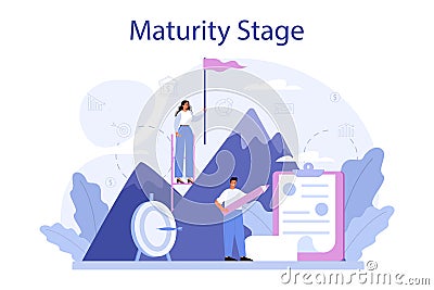 Maturity stage concept. Project life cycle period. Successful business Vector Illustration