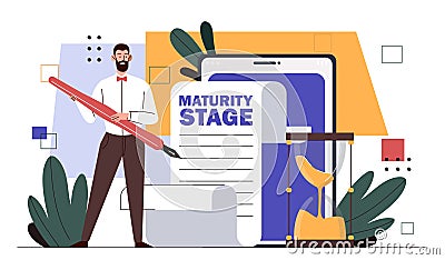 Maturity stage online vector concept Cartoon Illustration