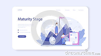 Maturity stage web banner or landing page. Project life cycle period. Vector Illustration