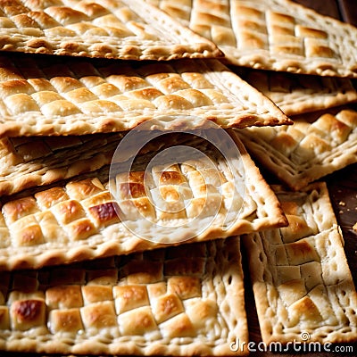 matzo bread freshly baked bread, food staple for meals Stock Photo