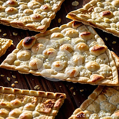 matzo bread freshly baked bread, food staple for meals Stock Photo