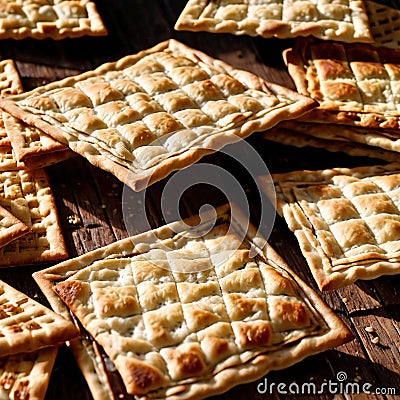 matzo bread freshly baked bread, food staple for meals Stock Photo