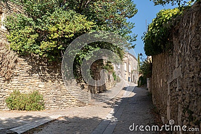 Maubec alley ancient mediaeval street village of Provence france Stock Photo