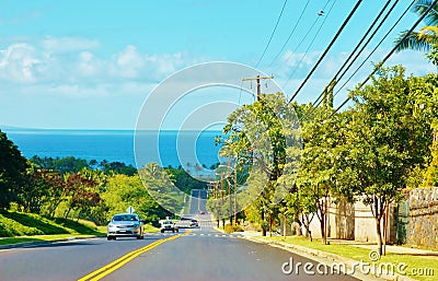 Maui kihei kilohana drive oceanview Stock Photo