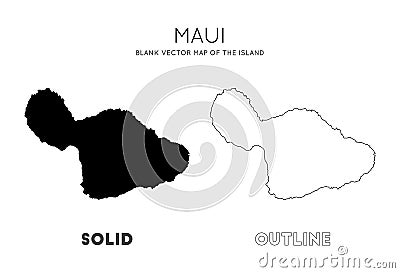 Maui map. Vector Illustration