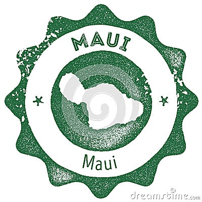 Maui map vintage stamp. Vector Illustration