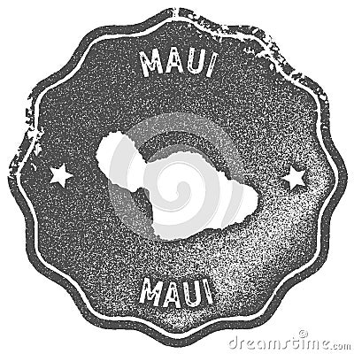 Maui map vintage stamp. Vector Illustration