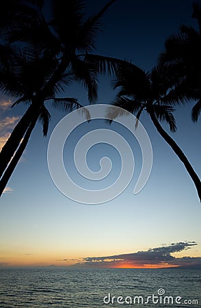 Maui Sunset Stock Photo